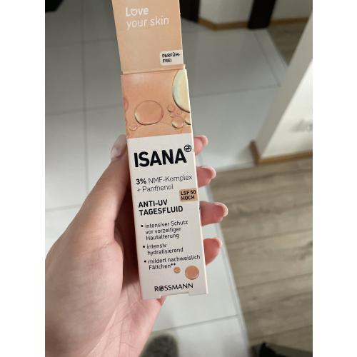 Isana Love Your Skin,  Anti-UV Fluid SPF50 (Fluid przeciwsłoneczny SPF50) - opinie | zdjęcie do recenzji od Fou_Milka