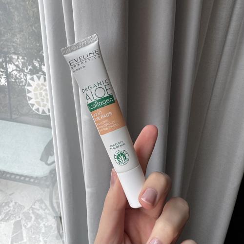 Eveline Cosmetics Organic Aloe + Collagen, Płynne płatki pod oczy redukujące cienie i opuchnięcia - opinie | zdjęcie do recenzji od Bea_1