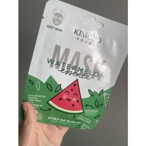 Kimoco Beauty Young, Watermelon Essence Mask (Nawilżająca maska w płachcie z ekstraktem z arbuza i wodą lodowcową) - opinie | zdjęcie do recenzji od Good7x
