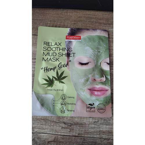 Purederm Relaxing Soothing Mud Sheet Mask Hemp Seed (Kojąca maska błotna do twarzy) - opinie | zdjęcie do recenzji od joaska1992