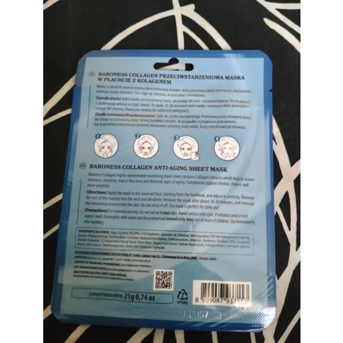 Baroness Collagen Mask Sheet (Odmładzająco-ujędrniająca maska w płachcie z kolagenem) - opinie | zdjęcie do recenzji od Owocowysad - 2