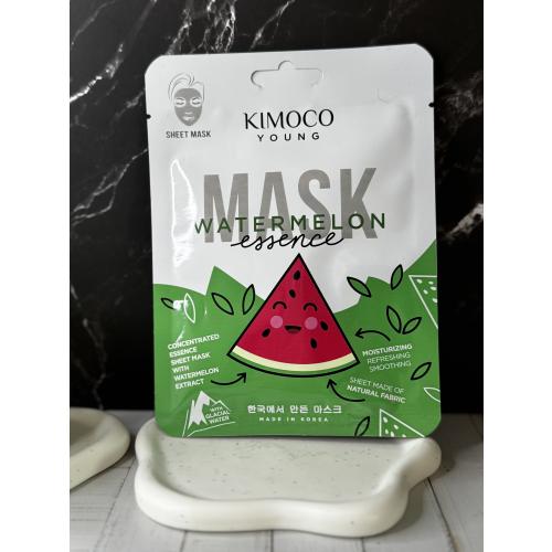 Kimoco Beauty Young, Watermelon Essence Mask (Nawilżająca maska w płachcie z ekstraktem z arbuza i wodą lodowcową) - opinie | zdjęcie do recenzji od salandrynka