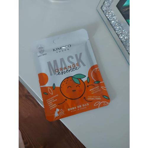 Kimoco Beauty Young, Orange Essence Mask (Rozświetlająca maska w płachcie z ekstraktem z pomarańczy i wodą lodowcową) - opinie | zdjęcie do recenzji od Gabsonik123