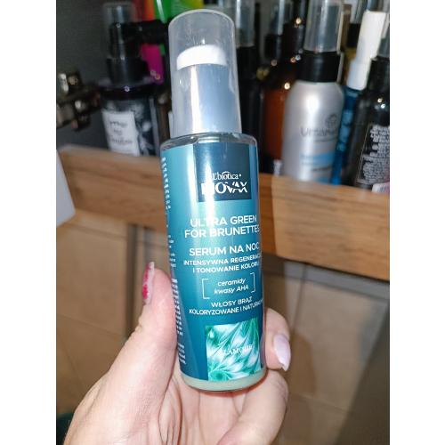 L'biotica Biovax Glamour, Ultra Green for Brunettes, Serum na noc do włosów brązowych - opinie | zdjęcie do recenzji od Strawberry_bohito