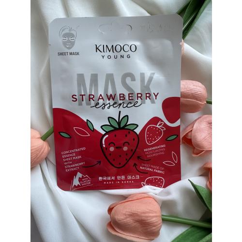 Kimoco Beauty Young, Strawberry Essence Mask (Regenerująca maska w płachcie z ekstraktem z truskawki i wodą lodowcową) - opinie | zdjęcie do recenzji od Ewelkaaa35 - 2