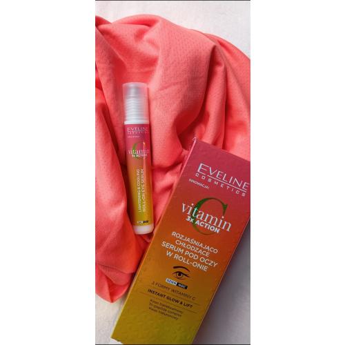 Eveline Cosmetics Vitamin C 3x Action, Rozjaśniająco-chłodzące serum pod oczy na dzień i na noc - opinie | zdjęcie do recenzji od dziewczynazrosssmanna - 1