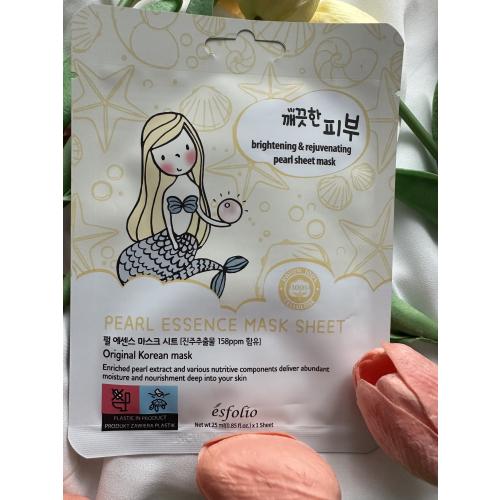 Esfolio Pearl Essence Mask Sheet (Rozświetlająco-odmładzająca maska w płachcie) - opinie | zdjęcie do recenzji od Ewelkaaa35 - 1