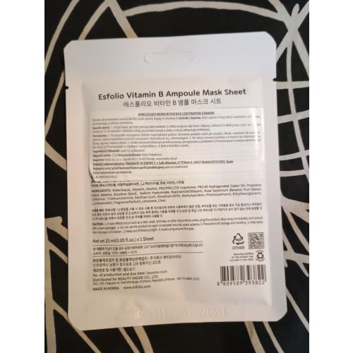 Esfolio Vitamin B,  Ampoule Mask Sheet (Rewitalizująca maska na twarz z witaminą B) - opinie | zdjęcie do recenzji od Owocowysad - 3