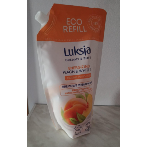 Luksja Creamy Soft, Energizing Peach & White Tea Caring Hand Wash (Kremowe mydło w płynie energetyzujące `Brzoskwinia i biała herbata`) - opinie | zdjęcie do recenzji od optostin