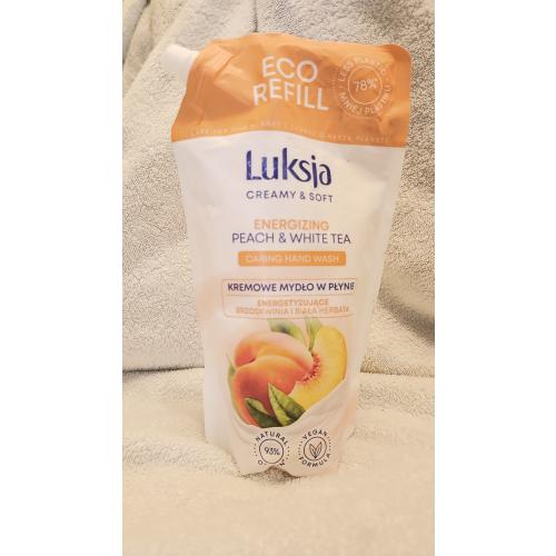 Luksja Creamy Soft, Energizing Peach & White Tea Caring Hand Wash (Kremowe mydło w płynie energetyzujące `Brzoskwinia i biała herbata`) - opinie | zdjęcie do recenzji od Ewafefka - 1