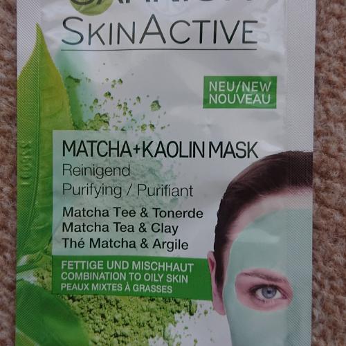 Garnier Skin Active, Purifying, Matcha + Kaolin Mask (Oczyszczająca maseczka z glinką do skóry tłustej i mieszanej) - opinie | zdjęcie do recenzji od Adashi - 1