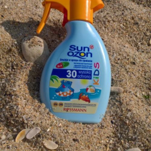 SunOzon Kids, Spray przeciwsłoneczny SPF 30  wysoka ochrona (stara wersja) - opinie | zdjęcie do recenzji od intermanka