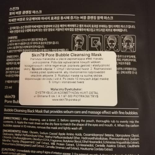 SKIN79 Pore Bubble, Cleansing Mask (Bąbelkująca maska w płachcie) - opinie | zdjęcie do recenzji od Hotaru90 - 1