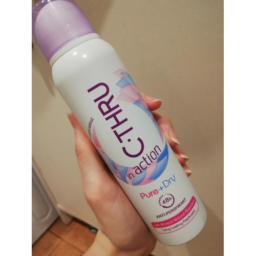 C-Thru In Action Pure + Dry Anti-perspirant 48h (Antyperspiracyjny dezodorant w aerozolu) - opinie | zdjęcie do recenzji od Katesa2392