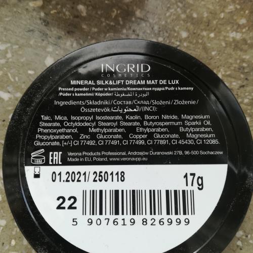 Ingrid Cosmetics Mineral Silk & Lift Dream Matt de Lux Powder Powder (Puder matujący w kamieniu) - opinie | zdjęcie do recenzji od Pavlla_ - 2
